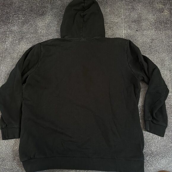Men's Adidas Big Trefoil Logo Black White Hoodie Pullover Sweatshirt Sz 2XL XXL - Picture 4 of 5
